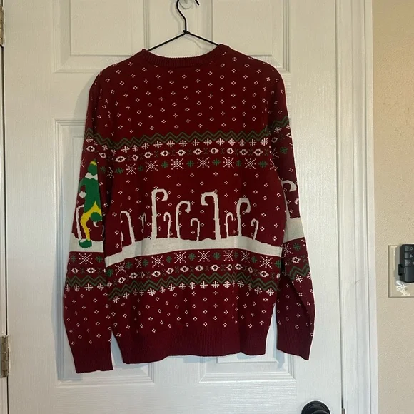 Elf Red Christmas Pattern Sweater - Picture 2 of 3